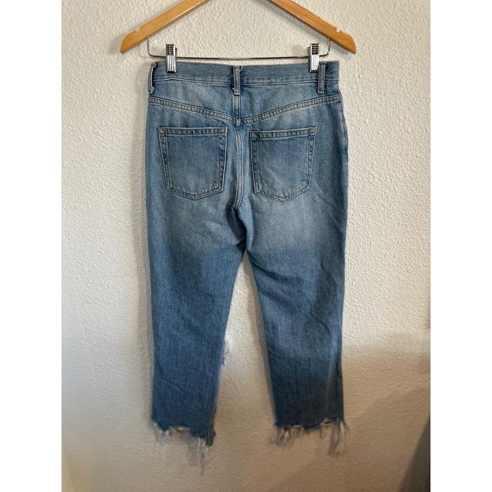 WE THE FREE High Rise Distressed Ripped Straight Leg Jeans Light Wash Size‎ 25 - Picture 4 of 9